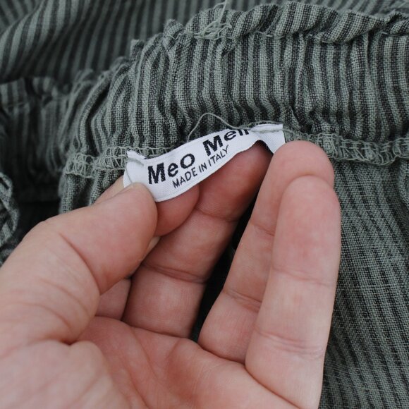 Meo Meli Pants Womens 30 Linen Lagenlook Straight Leg Cropped Drawstring Italian - Picture 5 of 10